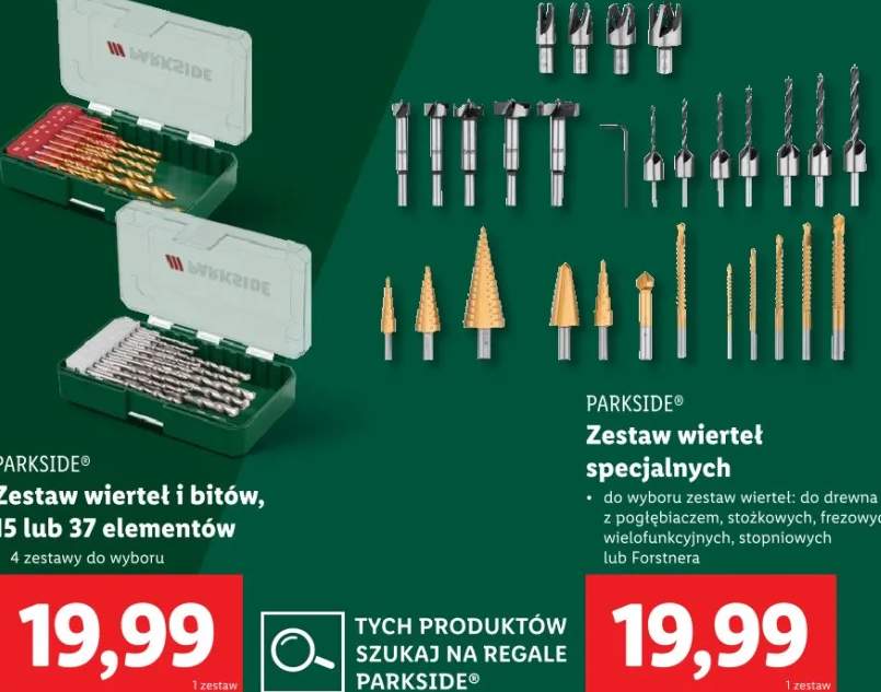 zestaw wierteł