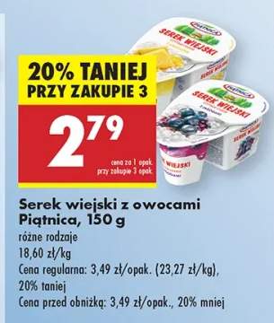 serek wiejski z owocami