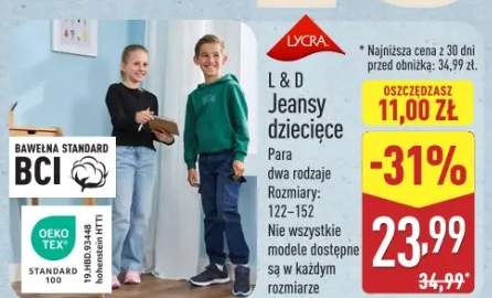jeansy dziecięce