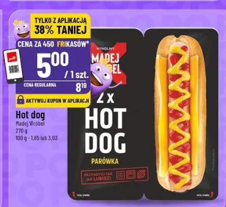 hot dog z parówką