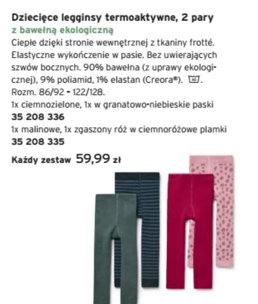 legginsy dziecięce