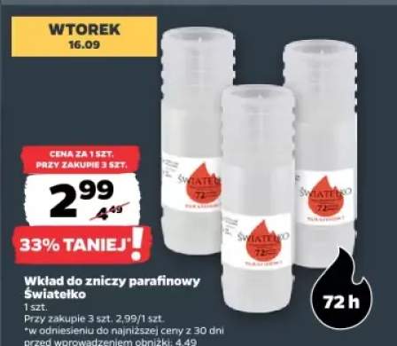 wkład parafinowy do znicza