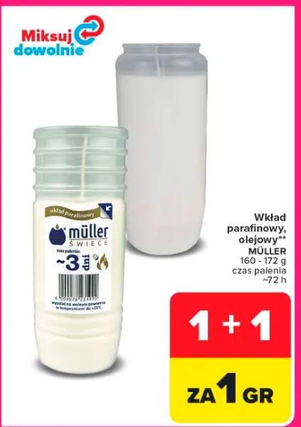 Wkład parafinowy do znicza