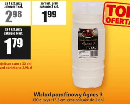 Wkład parafinowy do znicza
