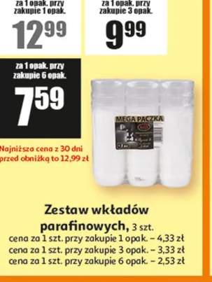 Wkład parafinowy do znicza
