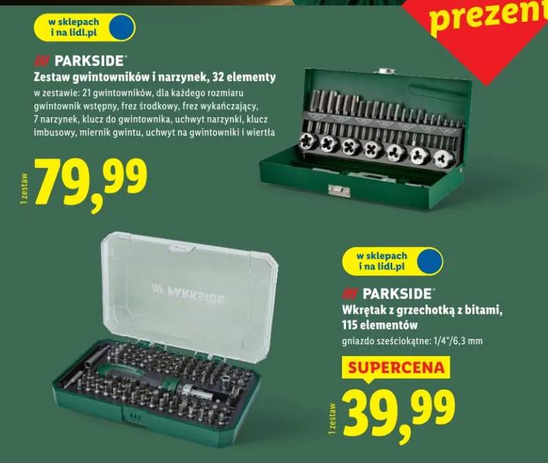 zestaw gwintowników