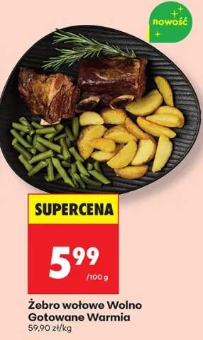 żeberka wołowe wolno gotowane