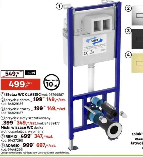 zestaw podtynkowy wc