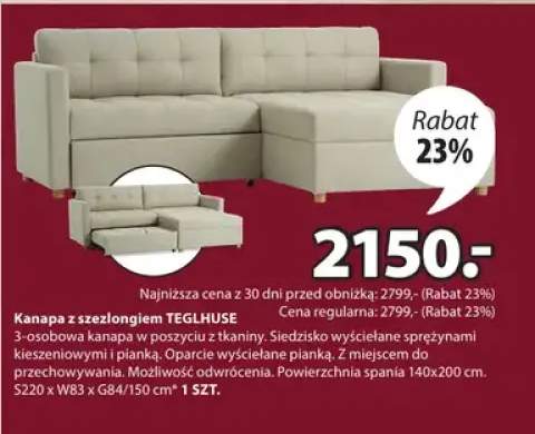 kanapa z szezlongiem