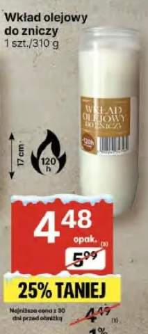 wkład olejowy do znicza