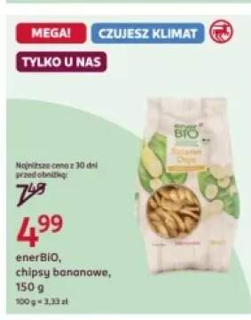 Chipsy enerBIO bananowe, 150 g