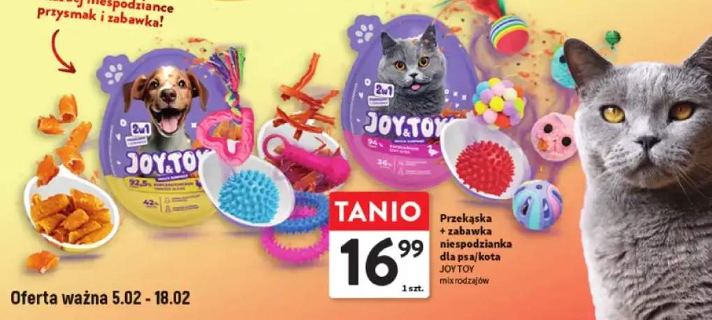 Przekąska z zabawką niespodzianka dla psa/kota JOY.TOY mix rodzajów