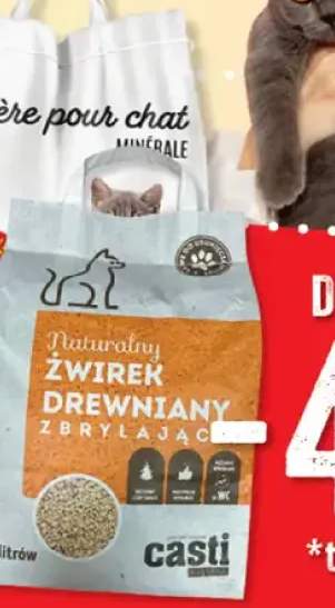 Żwirek dla kota CASTI Naturalny żwirek drzewniany zbrylający