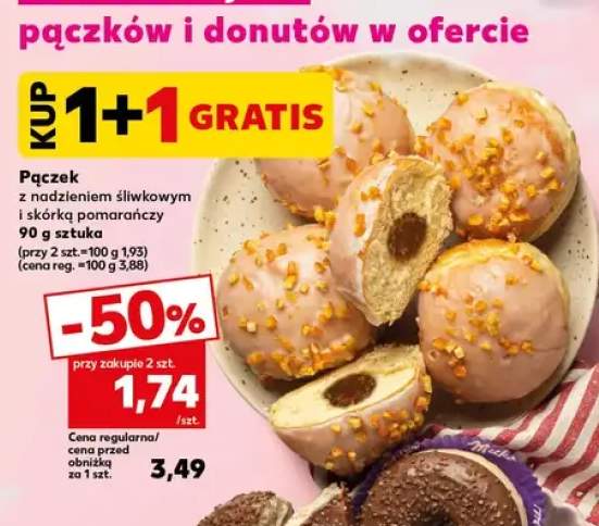 Pączek z nadzieniem śliwkowym i skórką pomarańczy