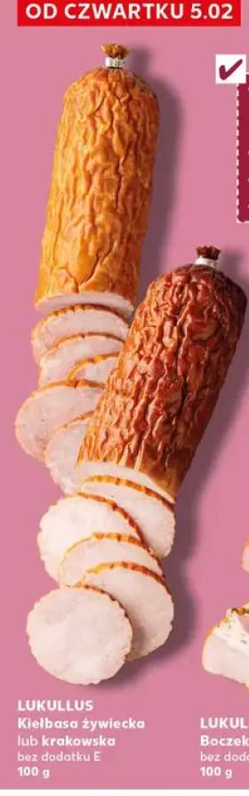 Kiełbasa żywiecka lub krakowska bez dodatku E