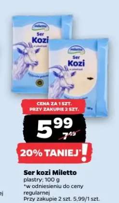 Ser kozi Miletto plastry