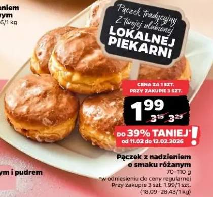 Pączek tradycyjny z nadzieniem różanym o smaku różanym