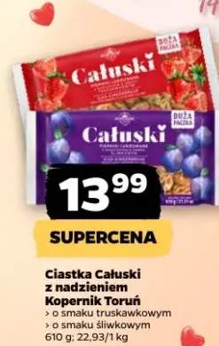 Ciastka Całuski z nadzieniem Kopernik Toruń o smaku śliwkowym