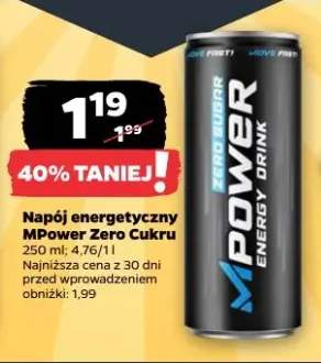 Napój energetyczny MPower Zero Cukru