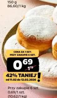 Pączek z nadzieniem wieloowocowym i cukrem pudrem