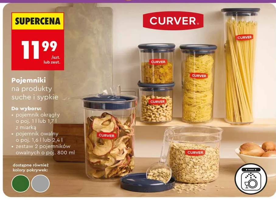 Pojemniki na produkty suche i sypkie zestaw 2 pojemników owalnych