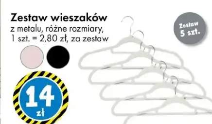 Zestaw wieszaków z metalu lub plastiku