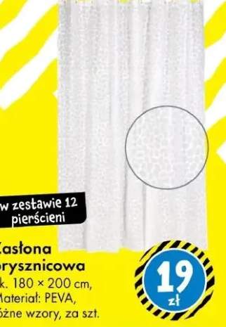 Zasłona prysznicowa ok. 180 × 200 cm, Materiał: PEVA, różne wzory