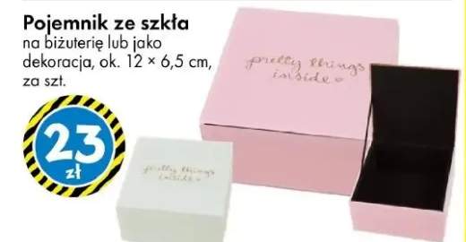 Pojemnik ze szkła na biżuterię lub jako dekoracja ok. 12 x 6,5 cm
