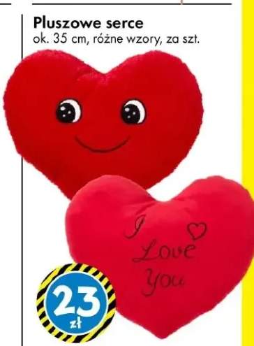 Pluszowe serce ok. 35 cm różne wzory