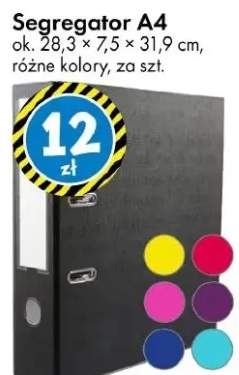 Segregator A4 ok. 28,3 × 7,5 × 31,9 cm, różne kolory