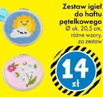 Zestaw igieł do haftu petełkowego Ø ok. 20,5 cm, różne wzory