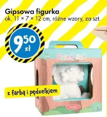 Gipsowa figurka ok. 11 × 7 × 12 cm, różne wzory, z farbą i pędzlem