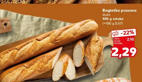 Bagietka pszenna duża 405g sztuka