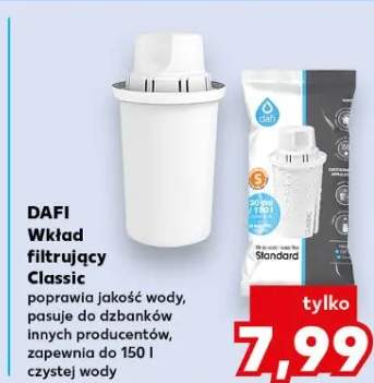 Wkład filtrujący Classic poprawia jakość wody, pasuje do dzbanków innych producentów, zapewnia do 150 l czystej wody