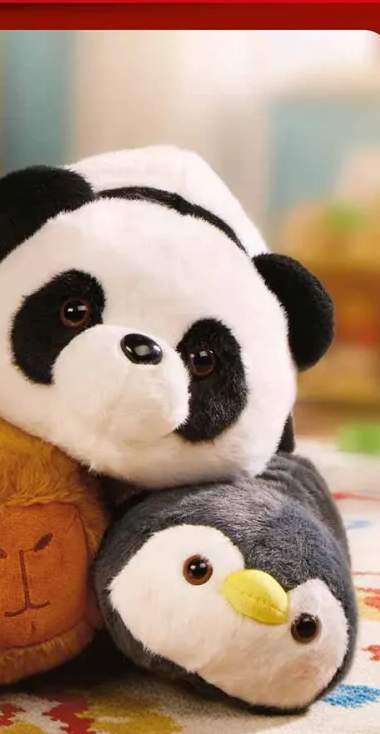 Pluszak dwustronny panda-pingwin