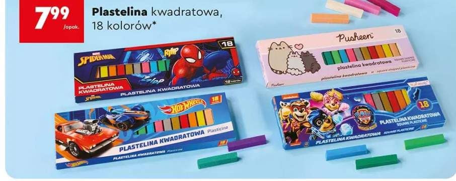 Plastelina kwadratowa, 18 kolorów