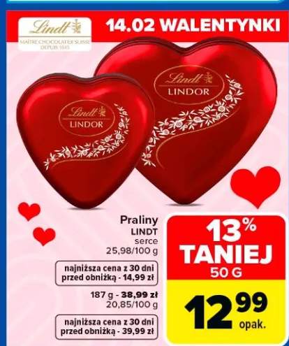 Praliny Lindor Serce