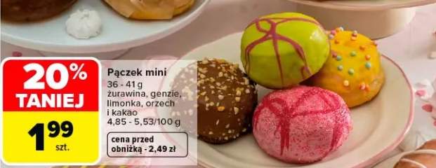 Pączek mini czekolada, genzia, limówka, orzech i kakao