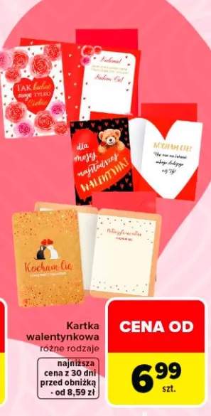 Kartka walentynkowa różne rodzaje