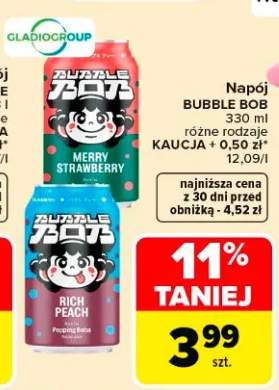 Napój Bubble Bob różne rodzaje Kaucja 0,33 l