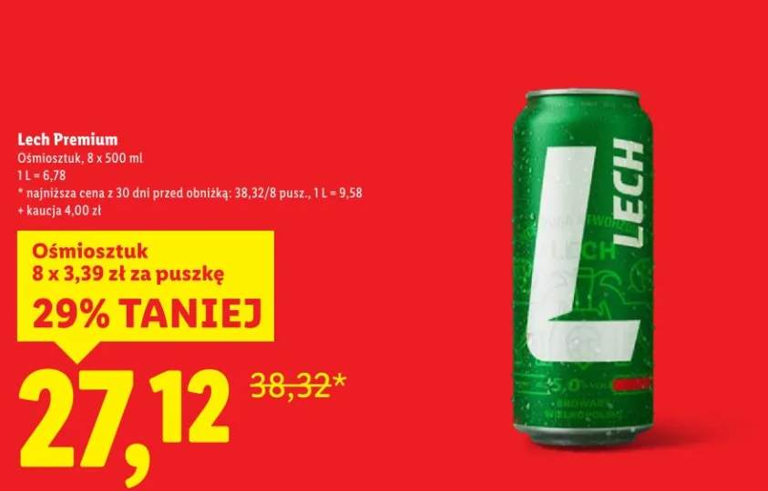 Piwo Lech Premium ośmiosztuk