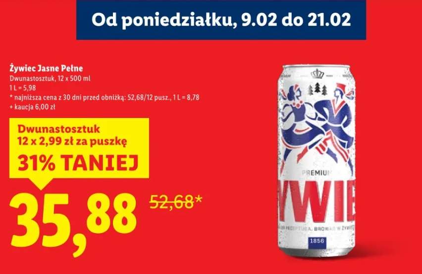 Piwo Żywiec Jasne Pełne dwunastosztuk