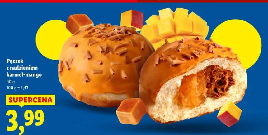 Pączek z nadzieniem karmel-mango