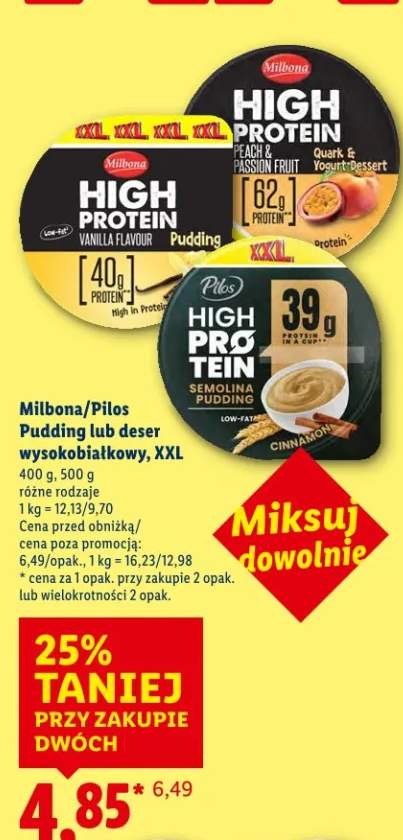 Pudding lub deser wysokobiałkowy, XXL
