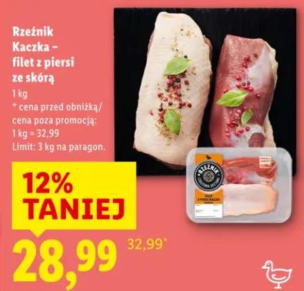 Kaczka - filet z piersi ze skórą