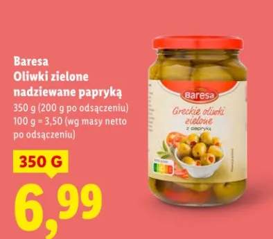 Oliwki zielone nadziewane papryką