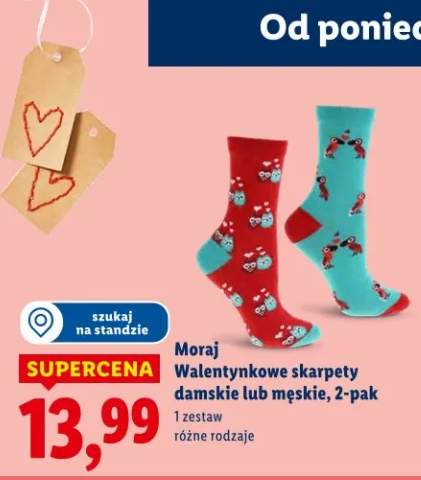 Walentynkowe skarpety damskie lub męskie