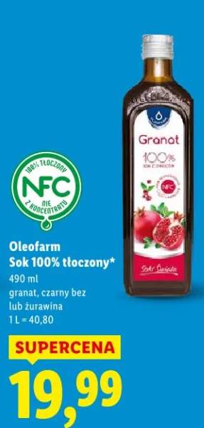 Sok 100% tłoczony granat, czarny bez lub żurawina
