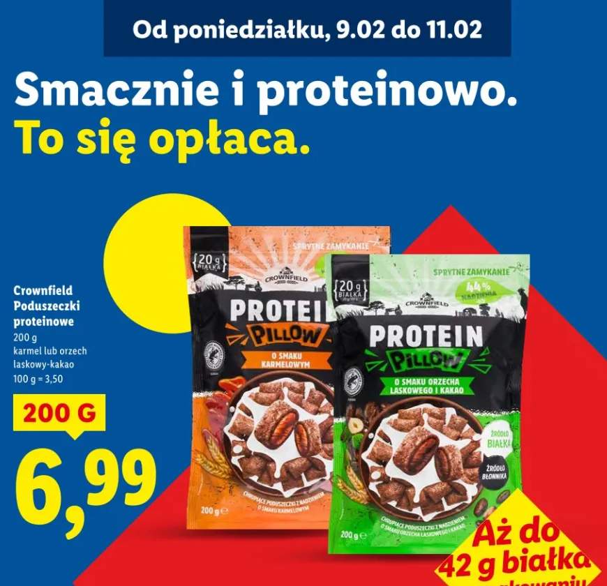 Poduszeczki proteinowe karmel lub orzechy laskowy-kakao
