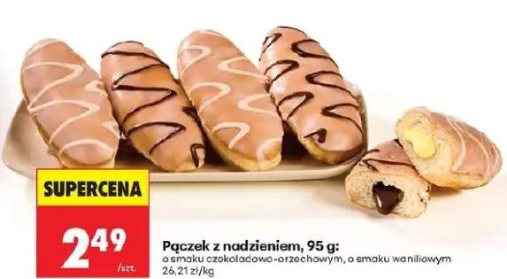 Pączek z nadzieniem o smaku czekoladowo-orzechowym